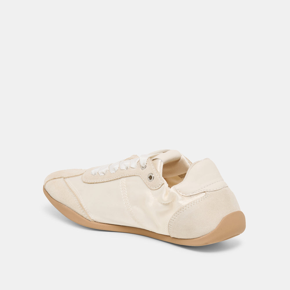Dakoda Off White Satin Sneakers / Dolce Vita