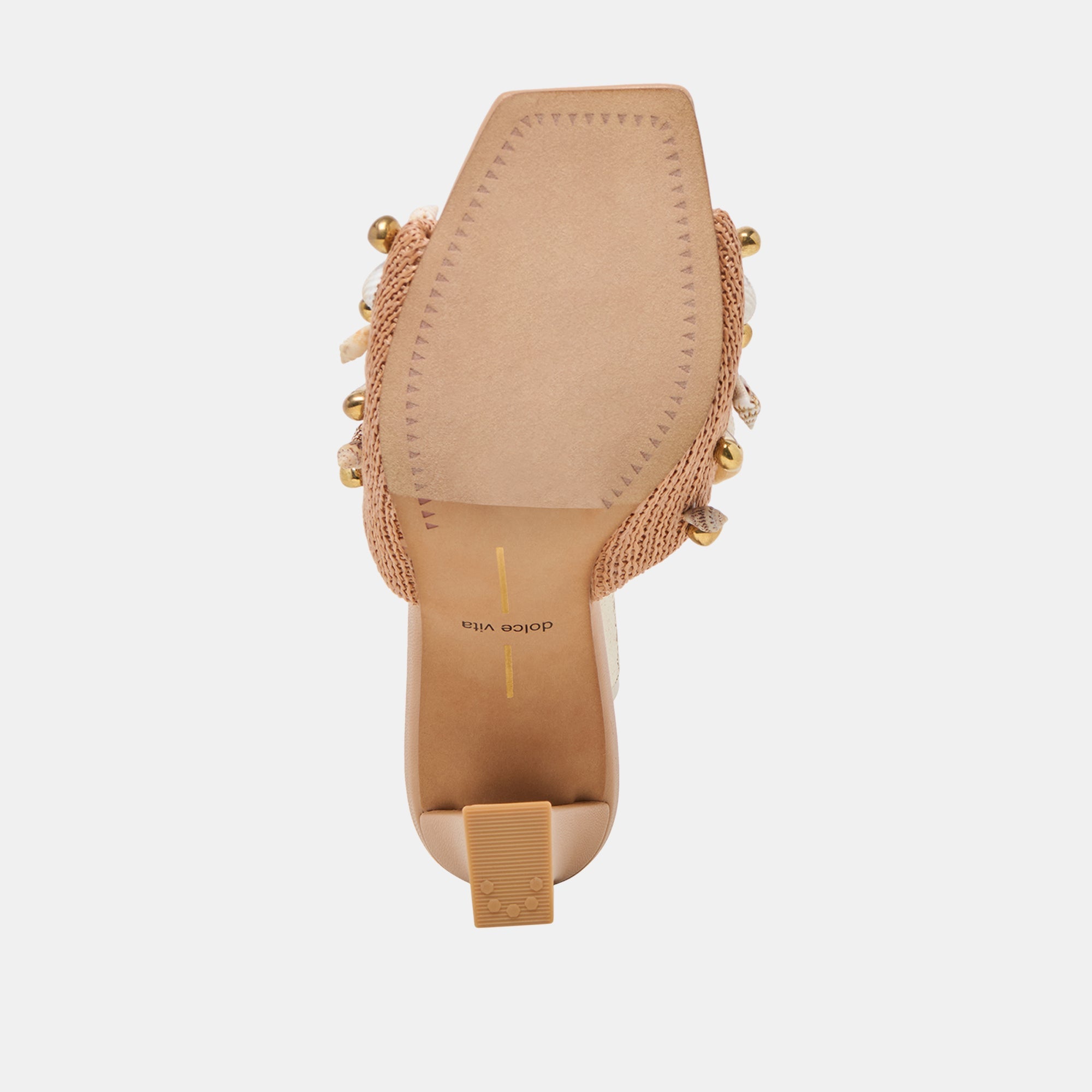 Tylah Toffee Beaded Raffia Heels / Dolce Vita