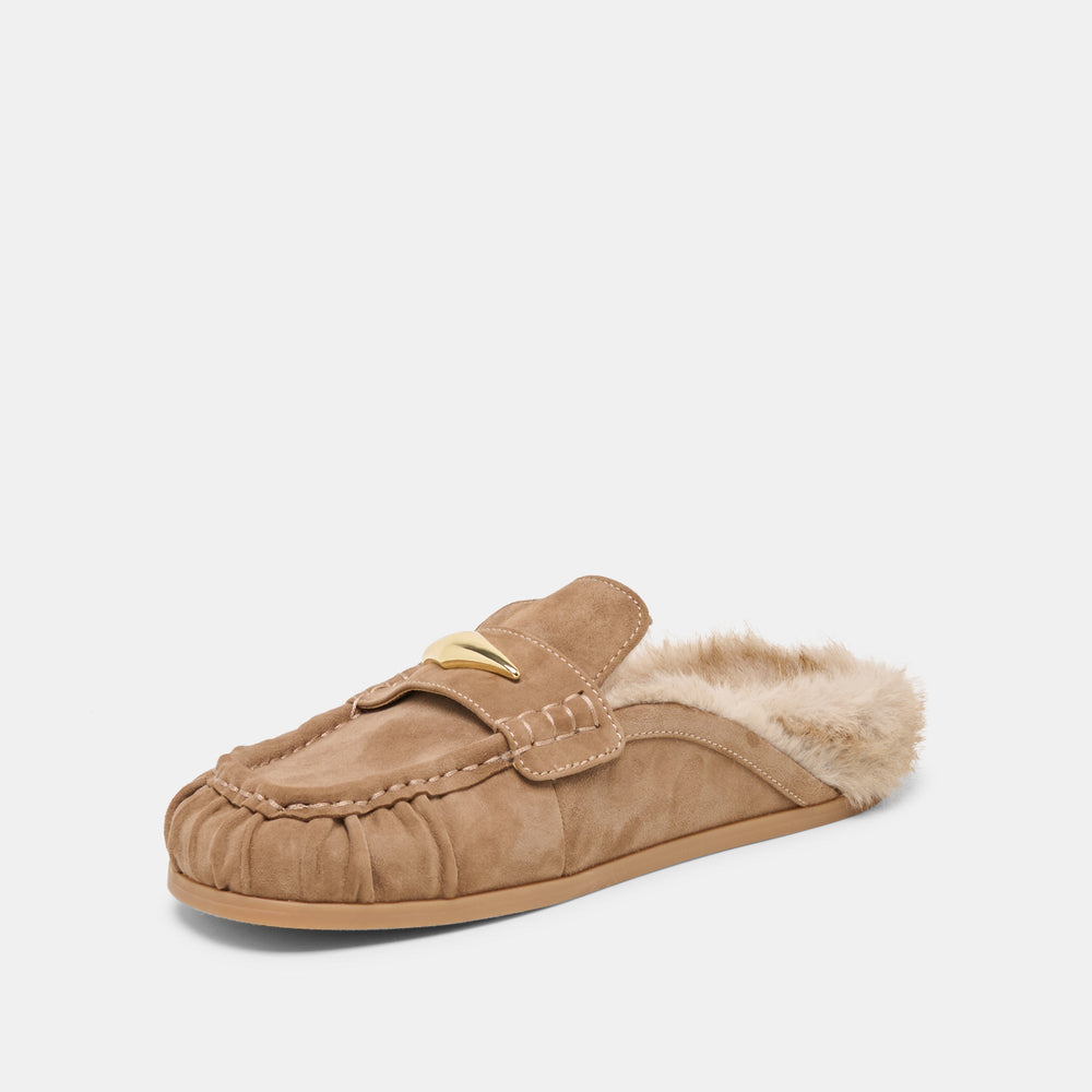 Jodero Plush Mushroom Suede Flats / Dolce Vita