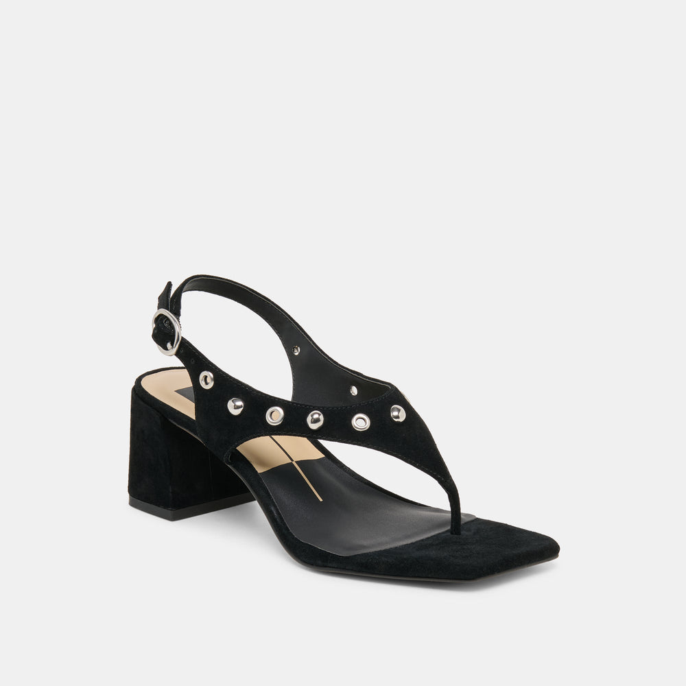 Yves Stud Onyx Suede Heels / Dolce Vita