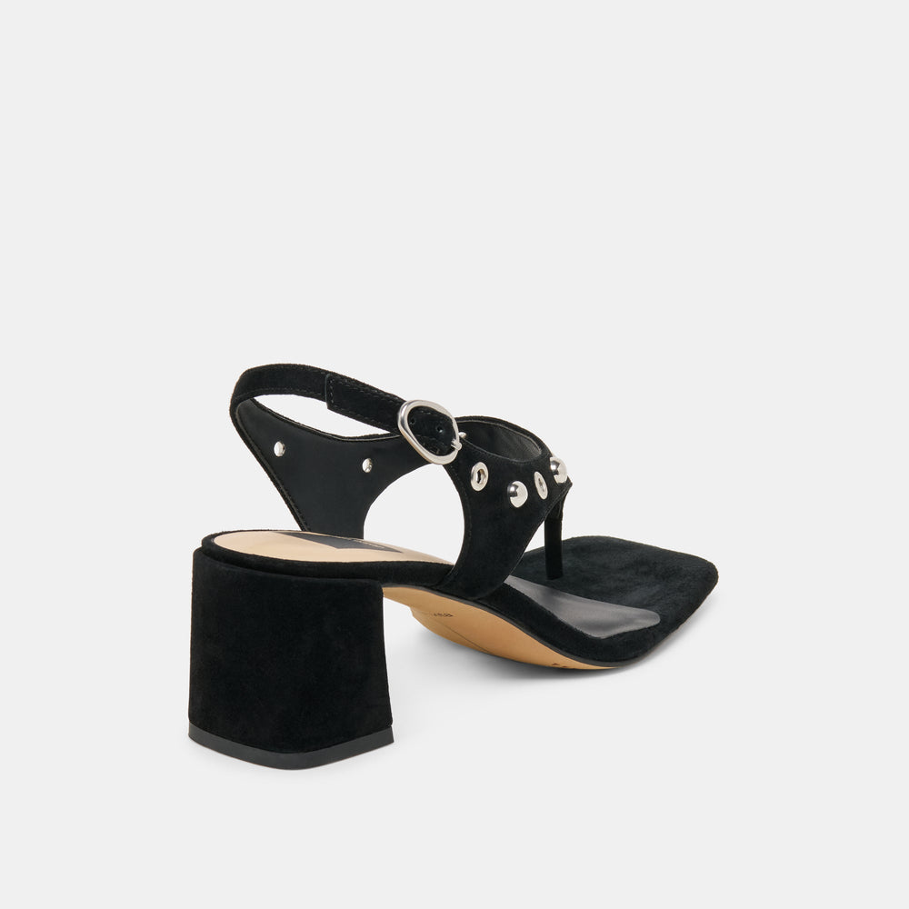 Yves Stud Onyx Suede Heels / Dolce Vita
