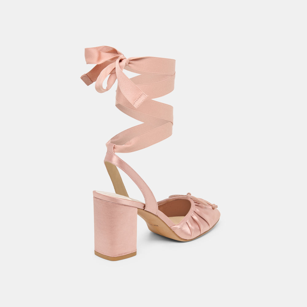 Tisha Lt Blush Satin Heels / Dolce Vita