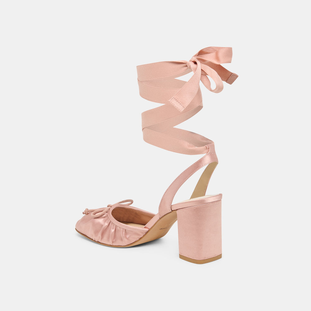 Tisha Lt Blush Satin Heels / Dolce Vita
