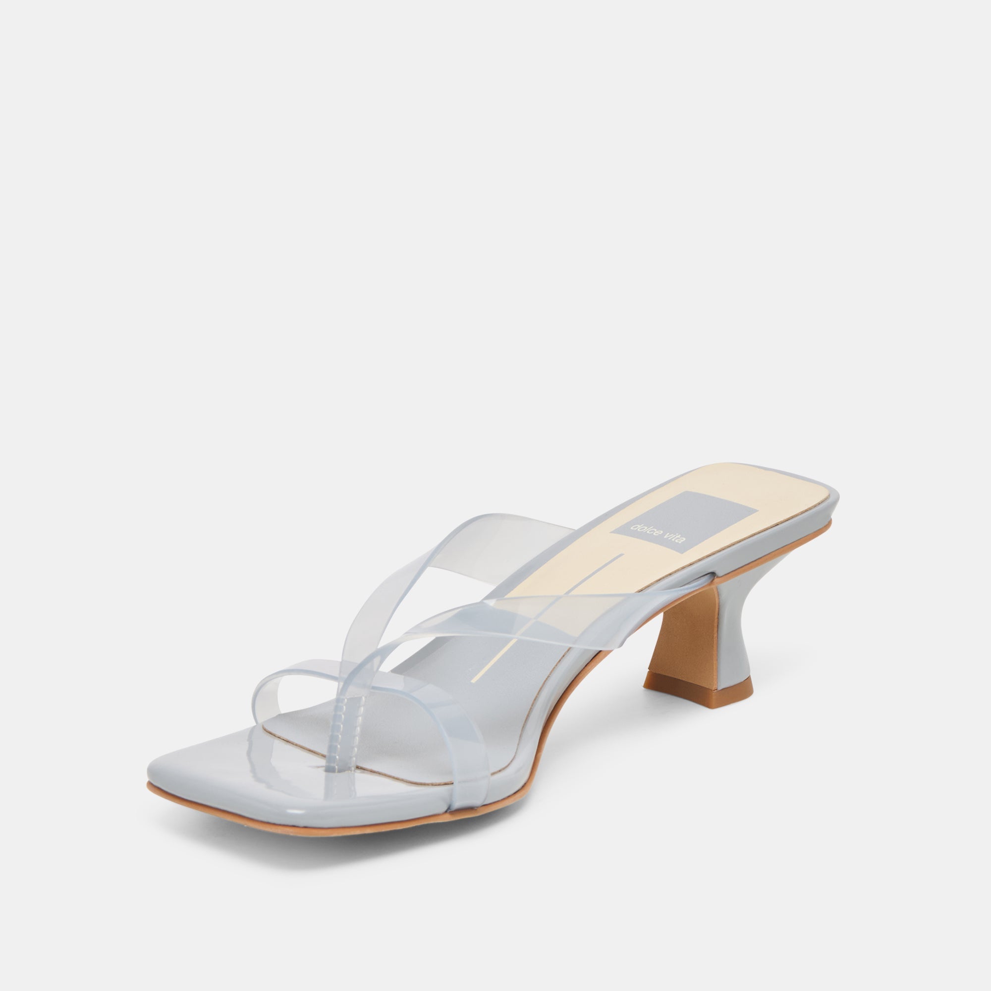 Brevel Vinyl Dusty Blue Jelly Heels / Dolce Vita