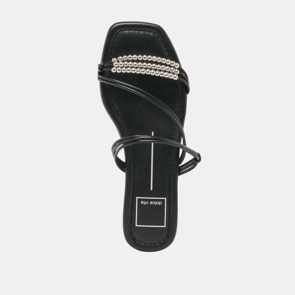 LYNDEE BEAD Black Stella Strappy Open-Toe Sandals / Dolce Vita