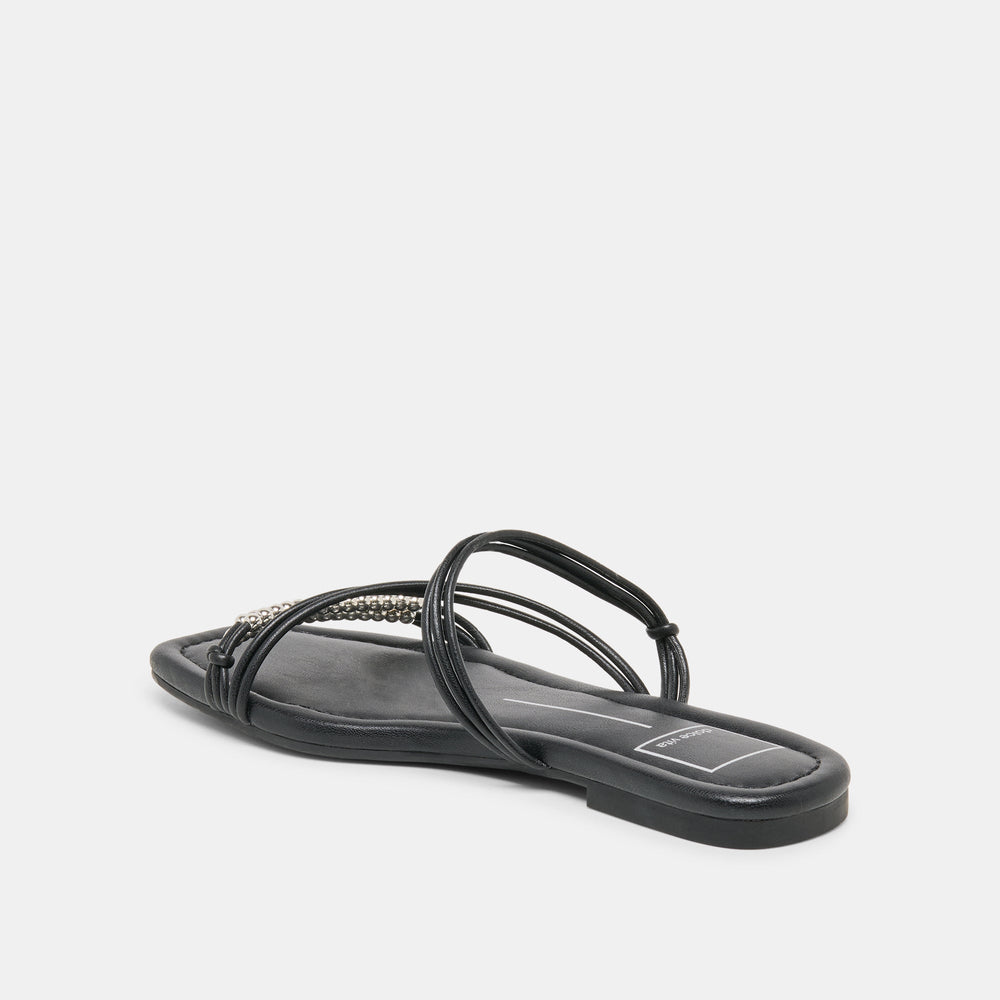LYNDEE BEAD Black Stella Strappy Open-Toe Sandals / Dolce Vita