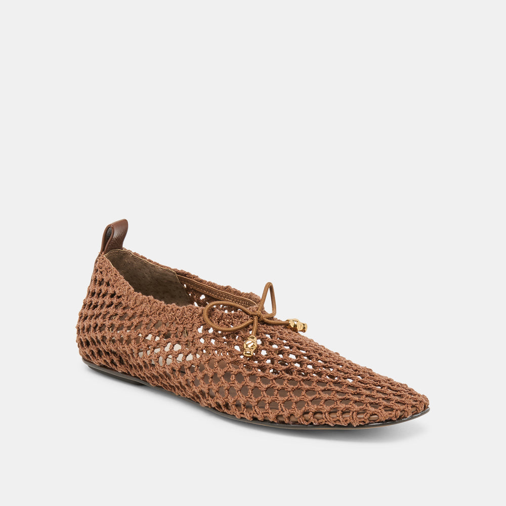 Kaylyn Dk Brown Crochet Flats / Dolce Vita