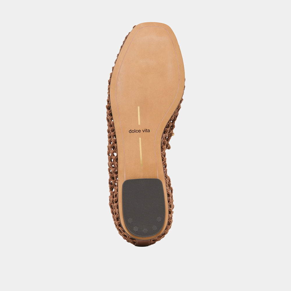 Kaylyn Dk Brown Crochet Flats / Dolce Vita