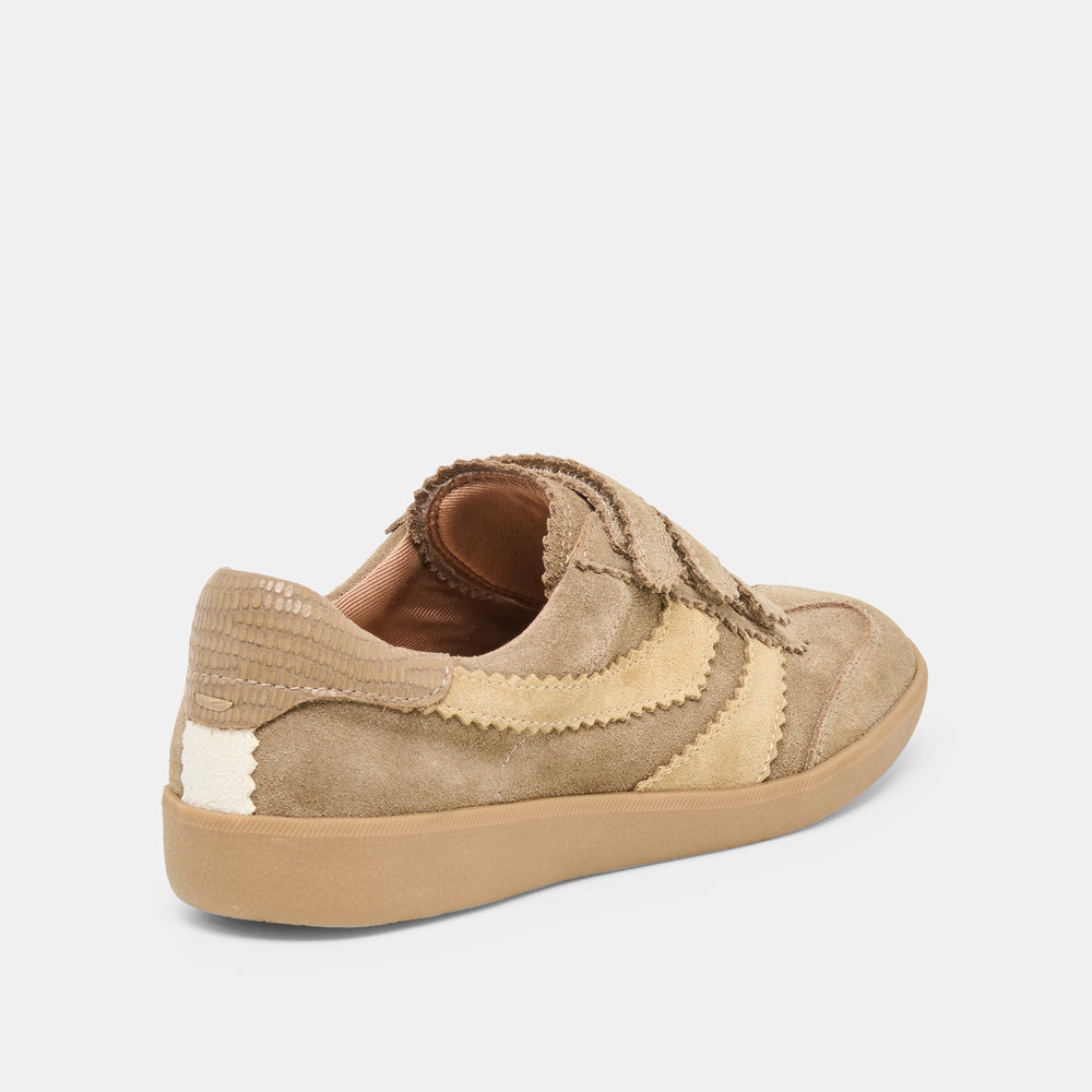Merit Velcro Taupe Multi Leather Sneakers / Dolce Vita