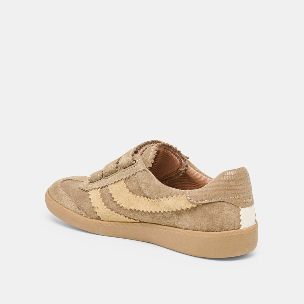 Merit Velcro Taupe Multi Leather Sneakers / Dolce Vita