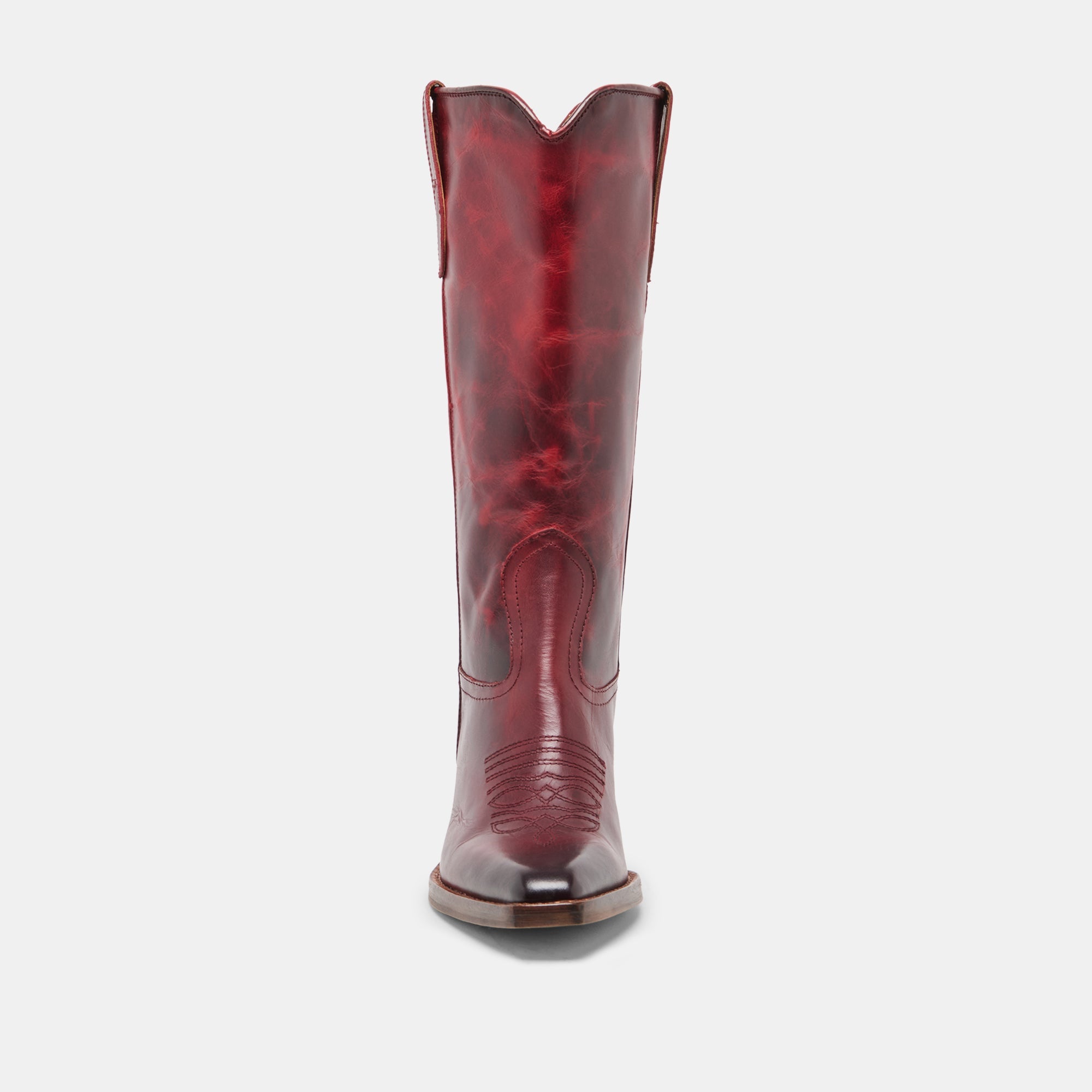 VIGLA Garnet Leather Pointed-Toe Western Boots / Dolce Vita