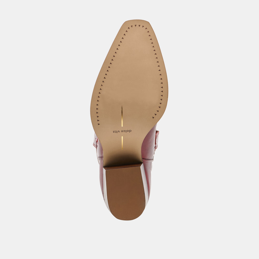 VIGLA Garnet Leather Pointed-Toe Western Boots / Dolce Vita