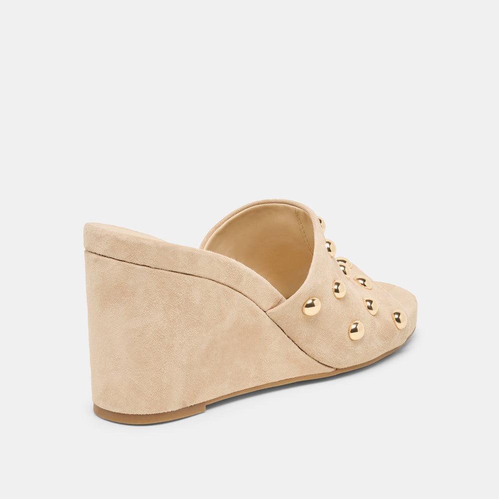 Holta Stud Camel Suede Wedges / Dolce Vita
