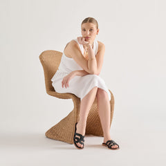 EMON Black Stella Slide Open-Toe Sandals / Dolce Vita