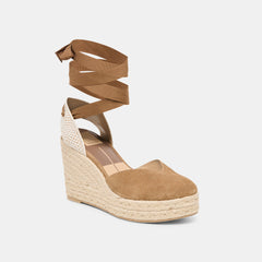 Noura Lt Brown Suede Wedges / Dolce Vita