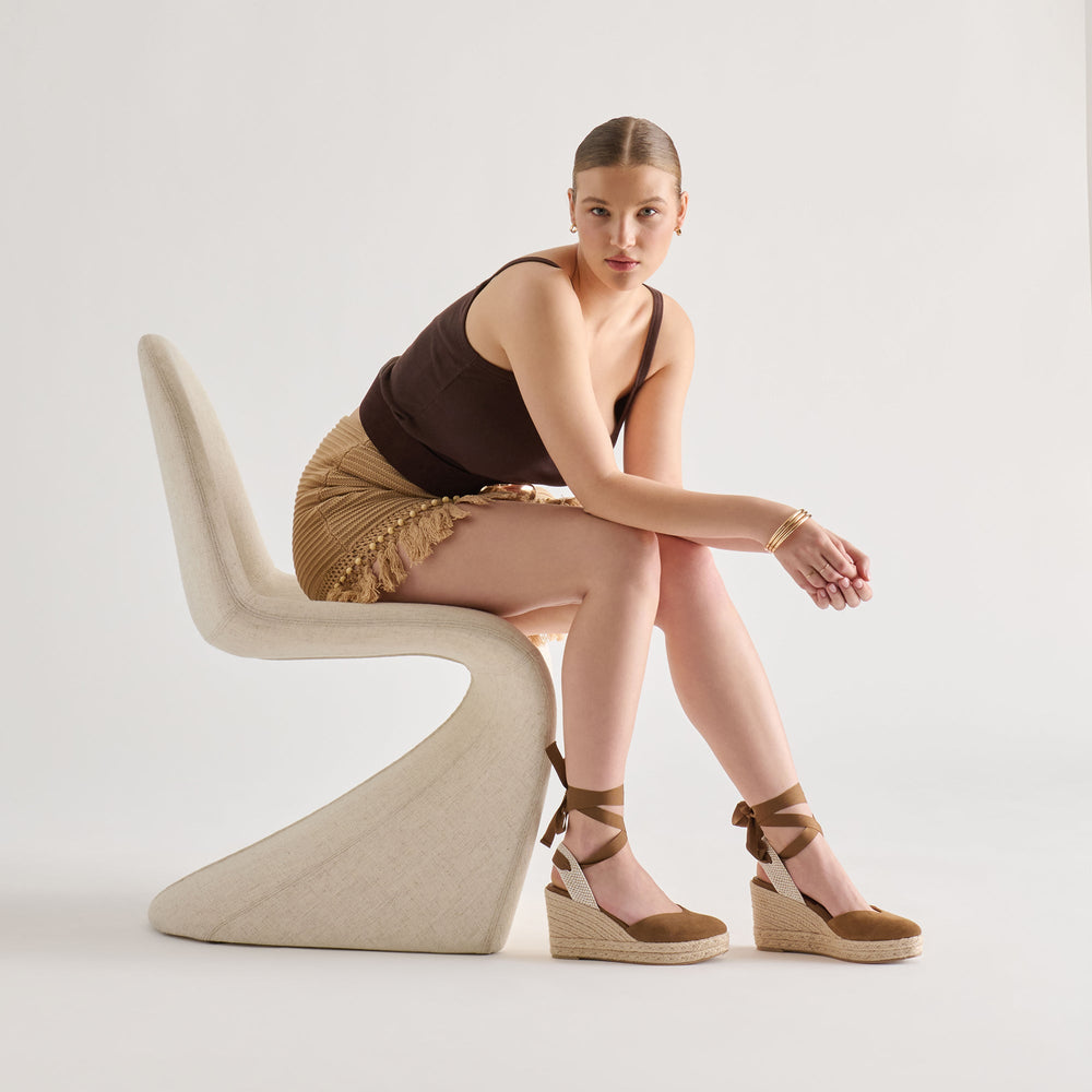 Noura Lt Brown Suede Wedges / Dolce Vita