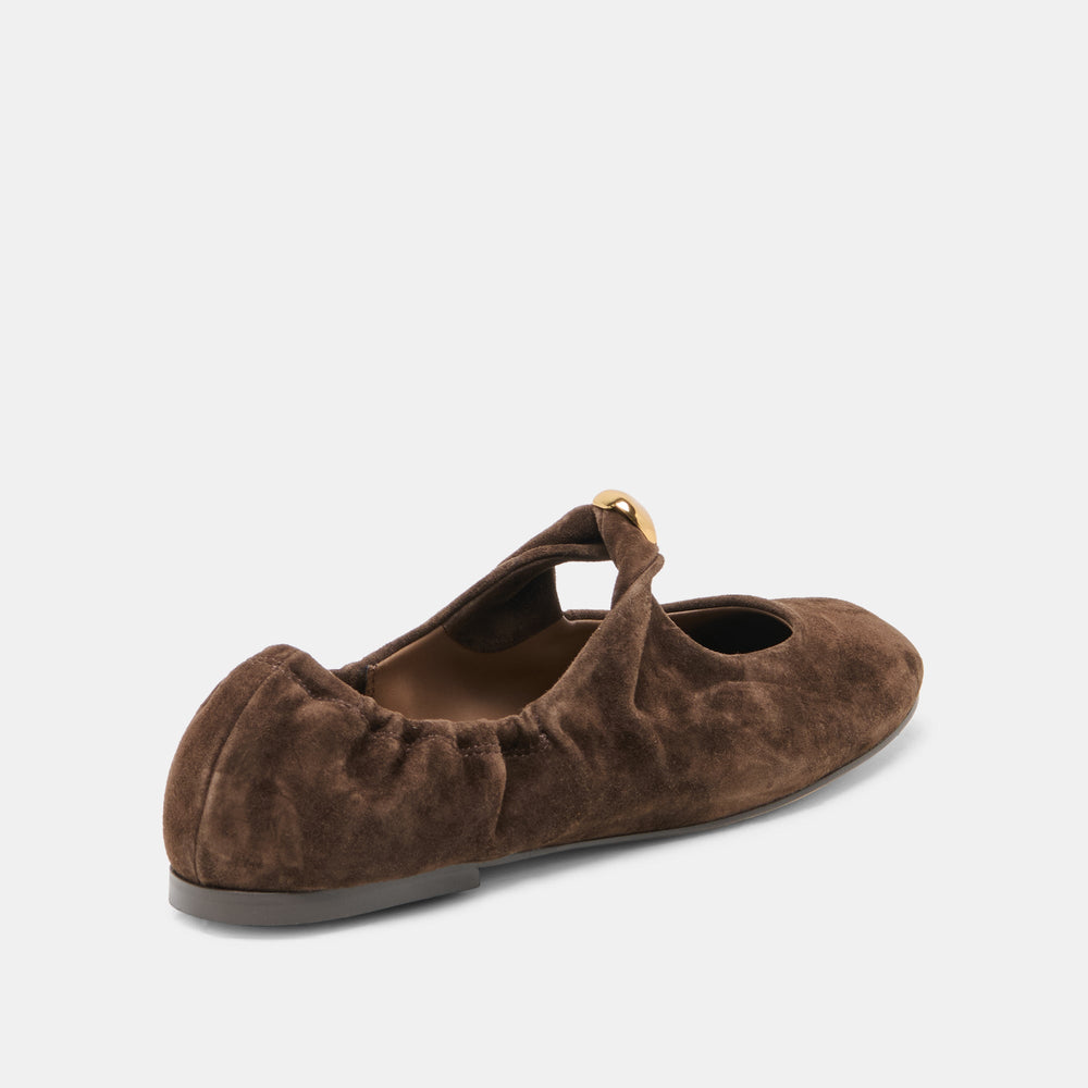 Cornel Dk Brown Suede Flats / Dolce Vita