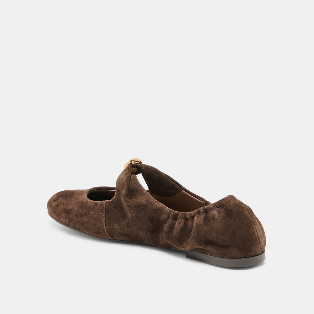 Cornel Dk Brown Suede Flats / Dolce Vita