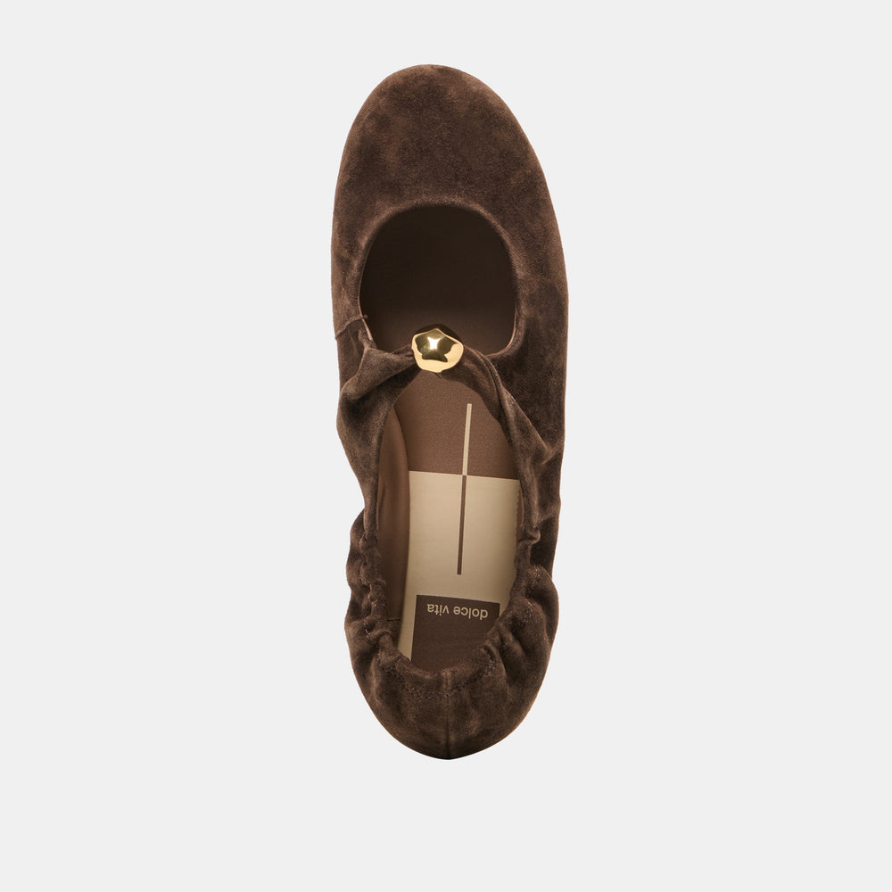 Cornel Dk Brown Suede Flats / Dolce Vita