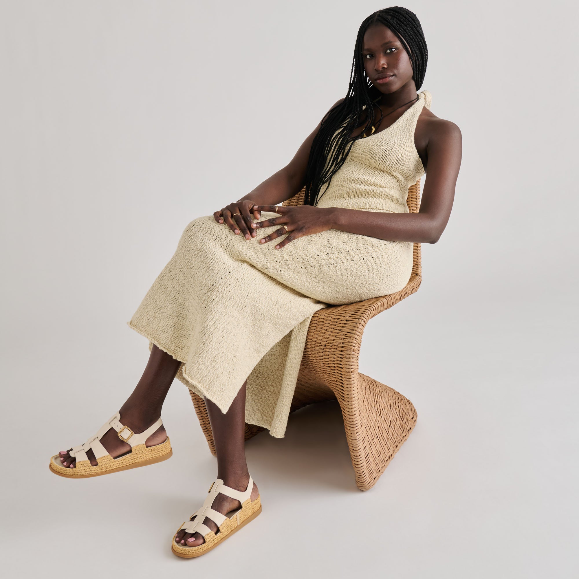 Shenna Bone Leather Sandals / Dolce Vita
