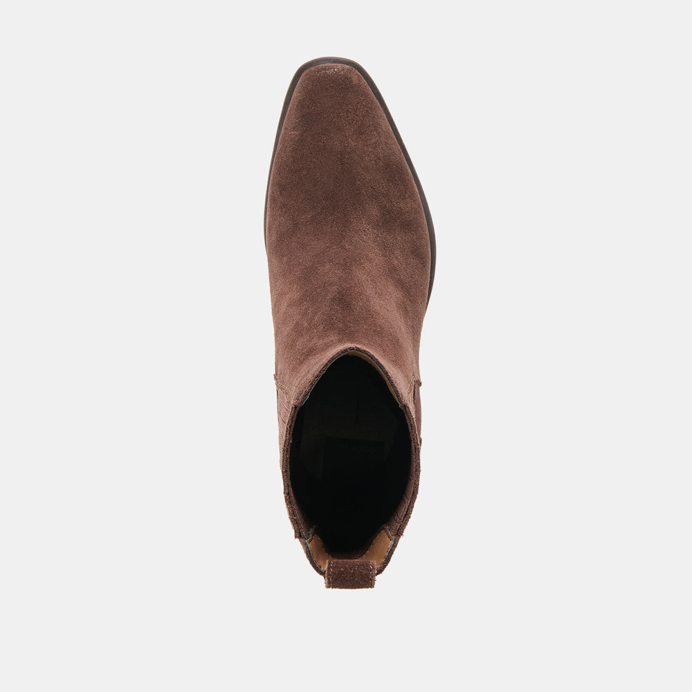 Faint H2O Waterproof Dk Brown Suede Booties / Dolce Vita