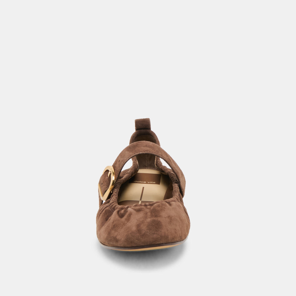 Caely Dk Brown Suede Ballet Flats / Dolce Vita