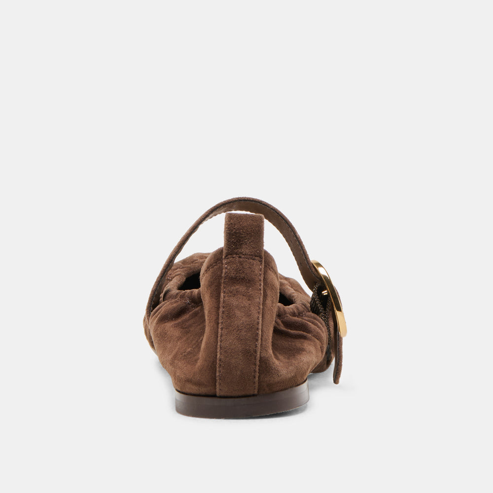 Caely Dk Brown Suede Ballet Flats / Dolce Vita