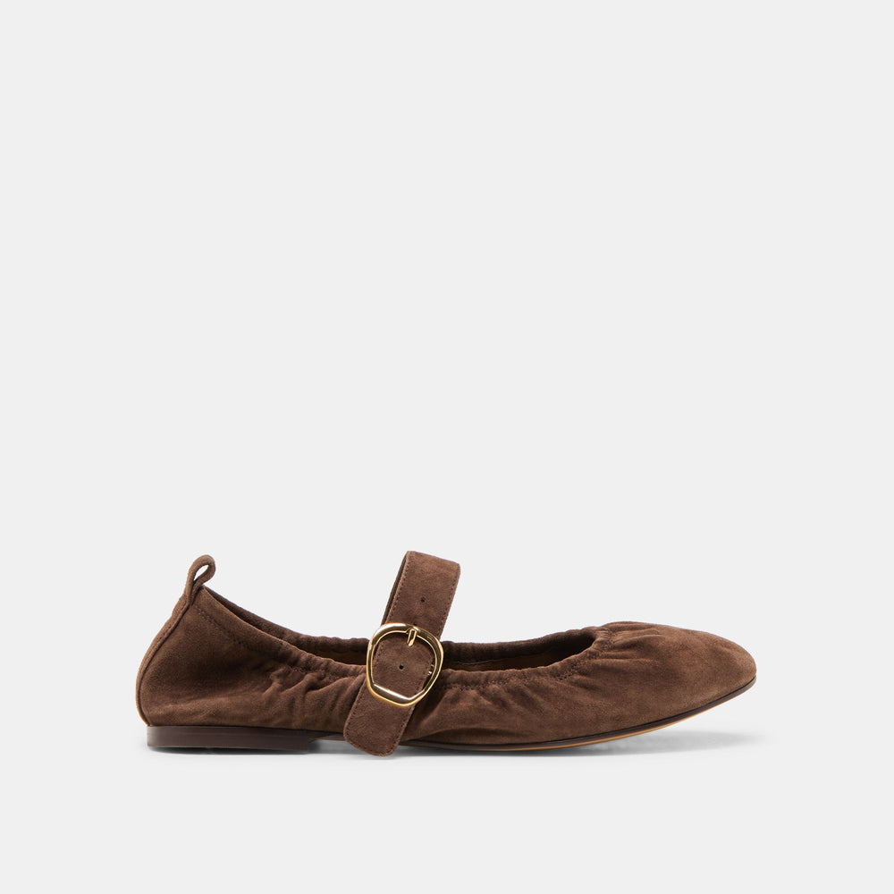 Caely Dk Brown Suede Ballet Flats / Dolce Vita