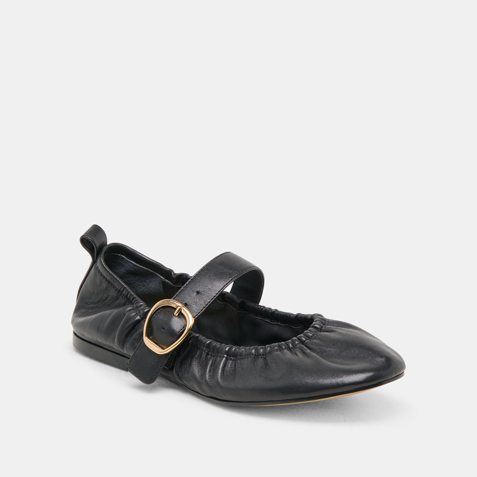 Caely Black Leather Ballet Flats / Dolce Vita