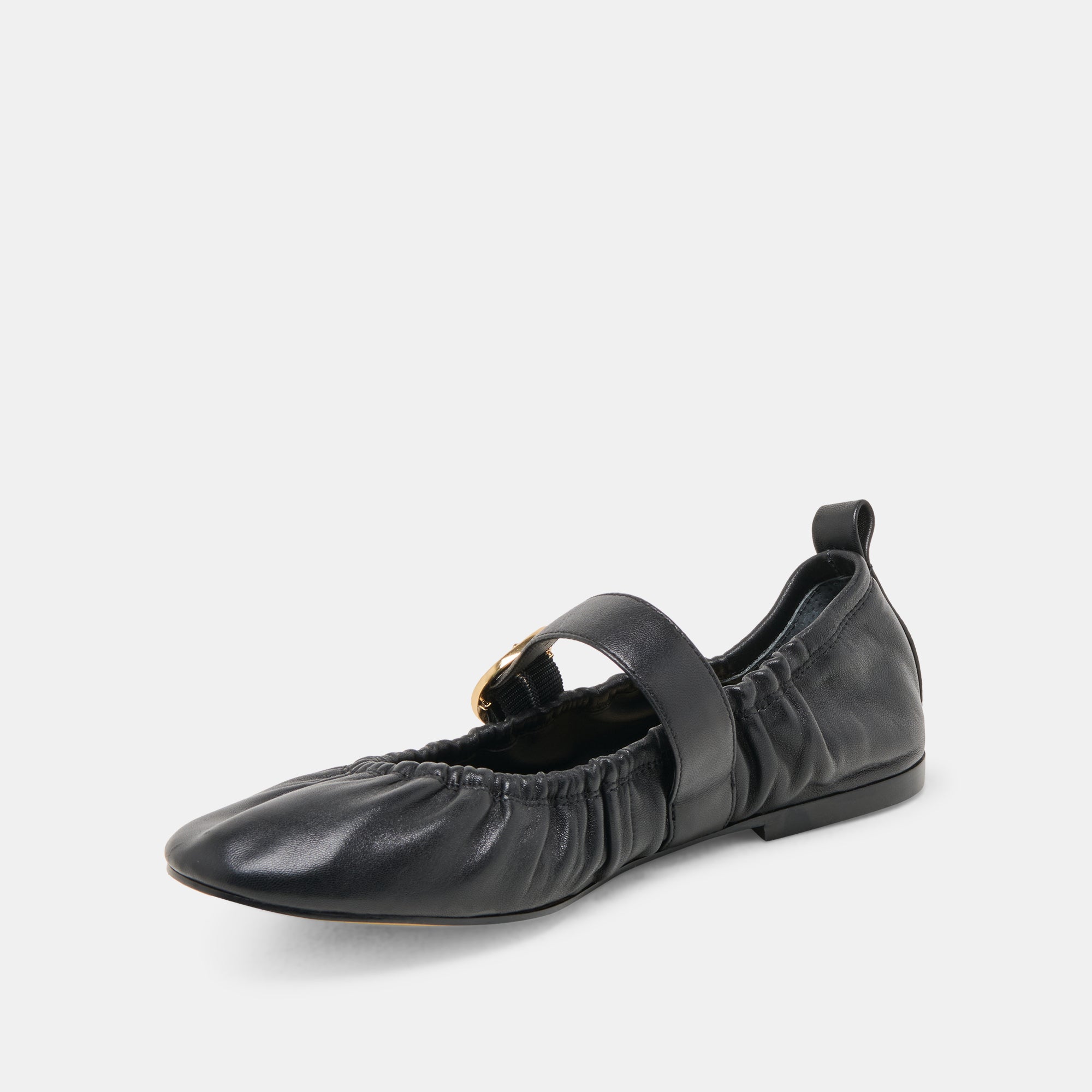 Caely Black Leather Ballet Flats / Dolce Vita