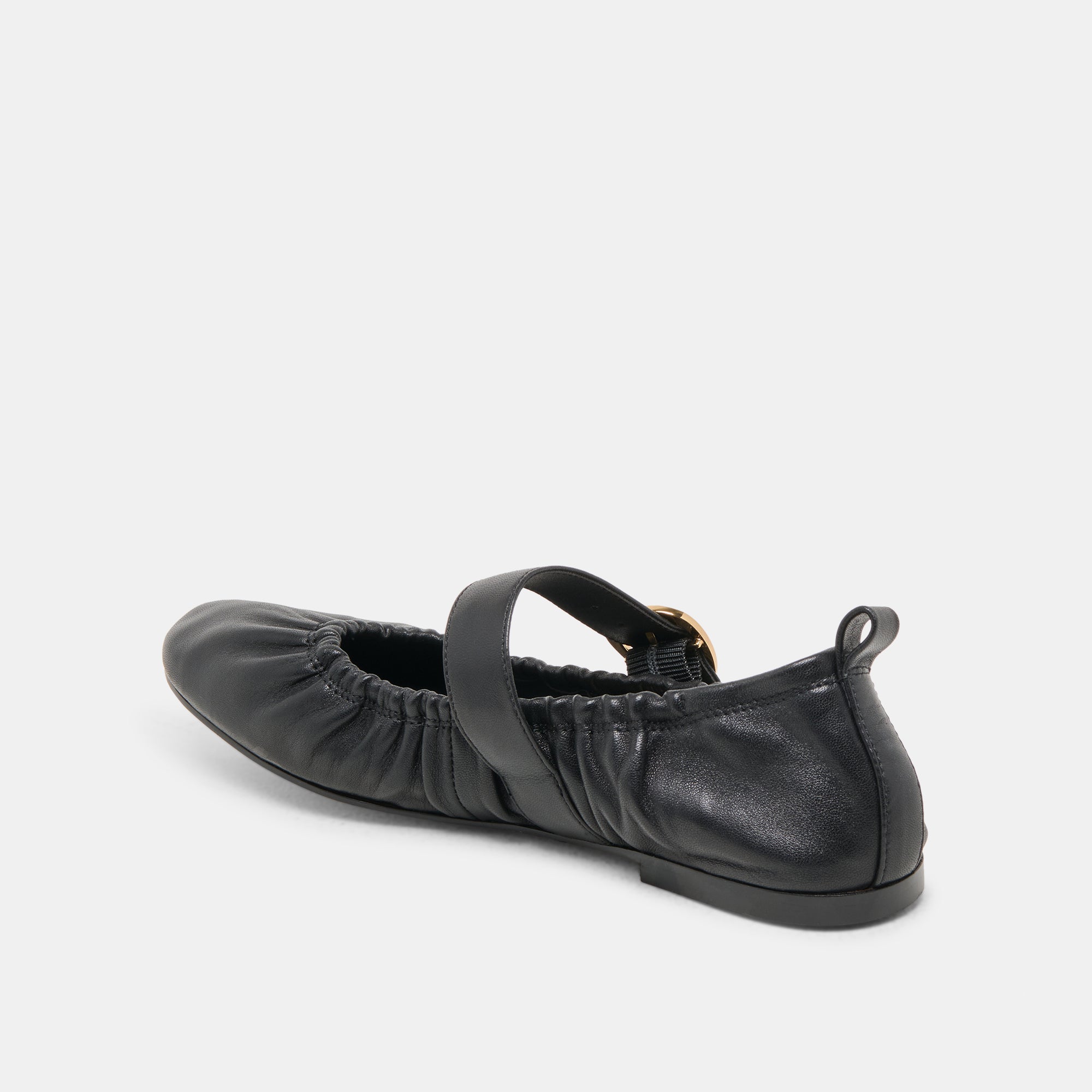 Caely Black Leather Ballet Flats / Dolce Vita