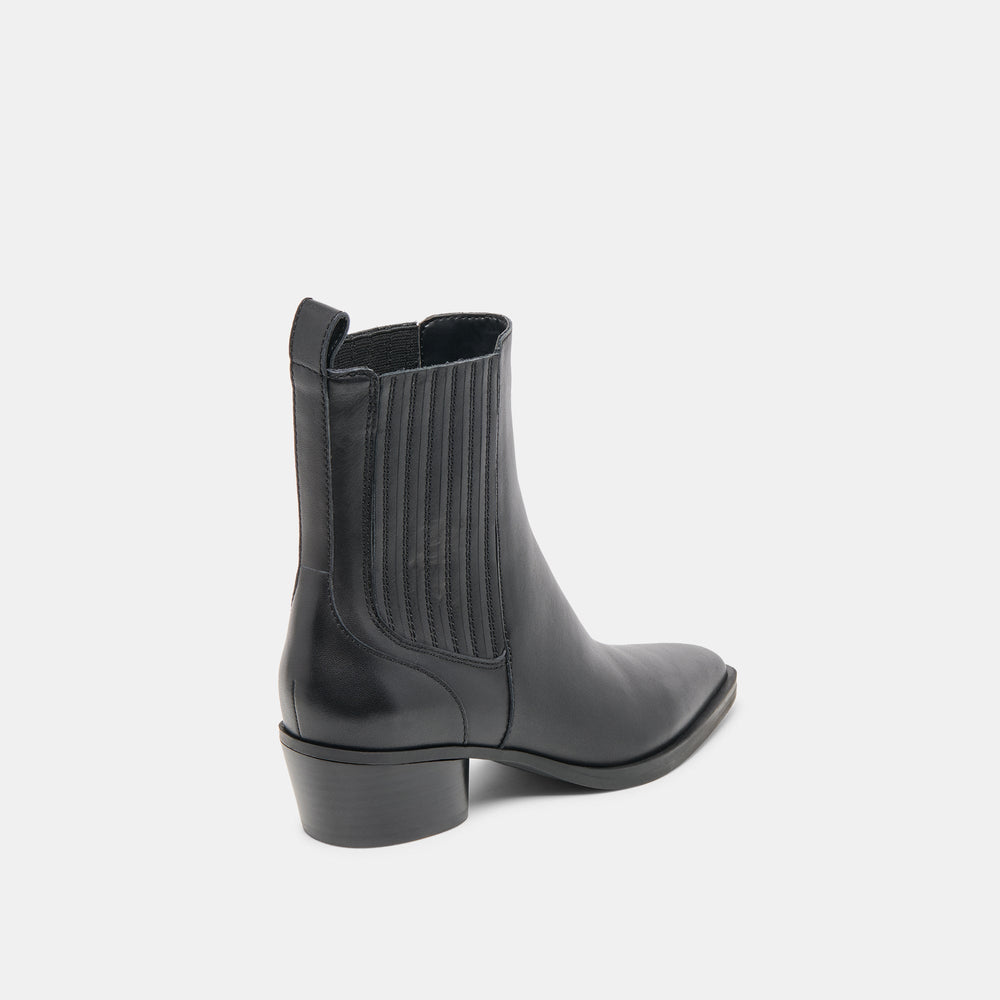 Faint H2O Waterproof Black Leather Booties / Dolce Vita