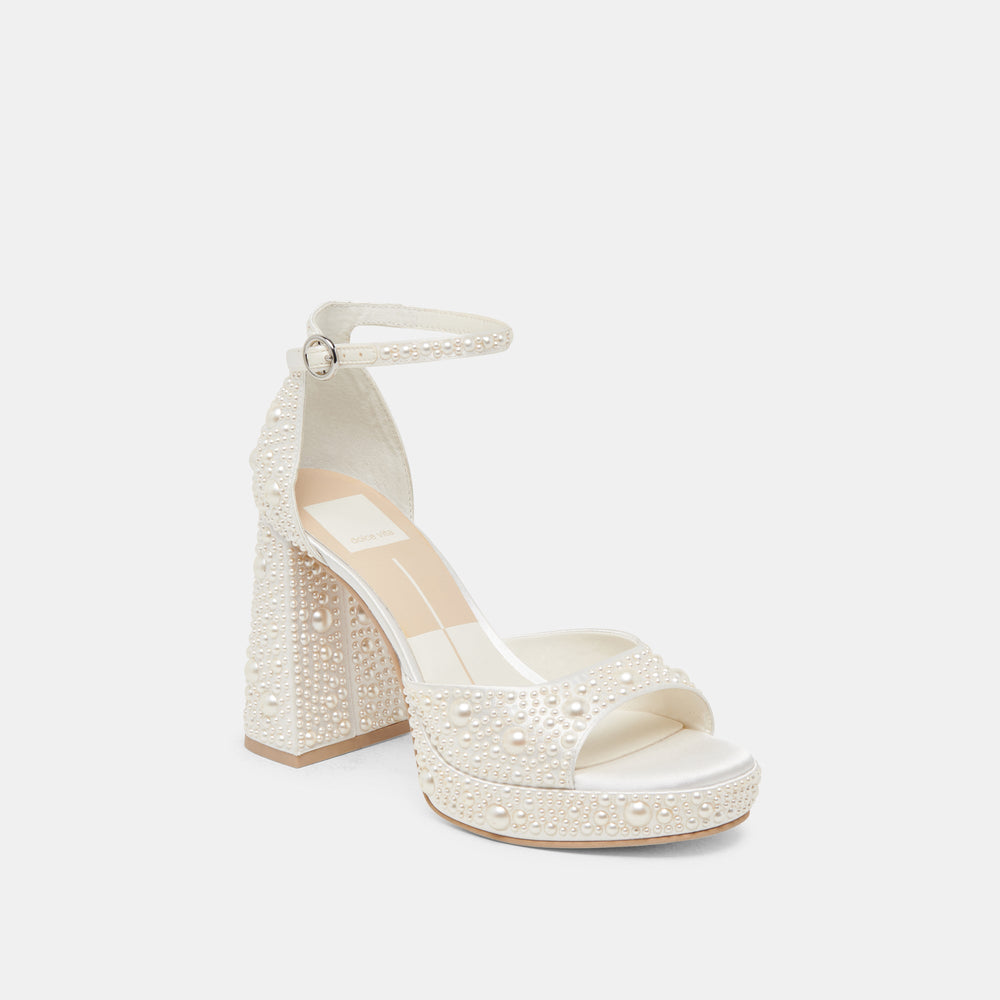 PANDRO PEARL HEELS TRUE WHITE SATIN
 – Dolce Vita / Dolce Vita