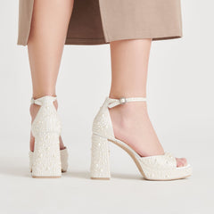 PANDRO PEARL HEELS TRUE WHITE SATIN
 – Dolce Vita / Dolce Vita