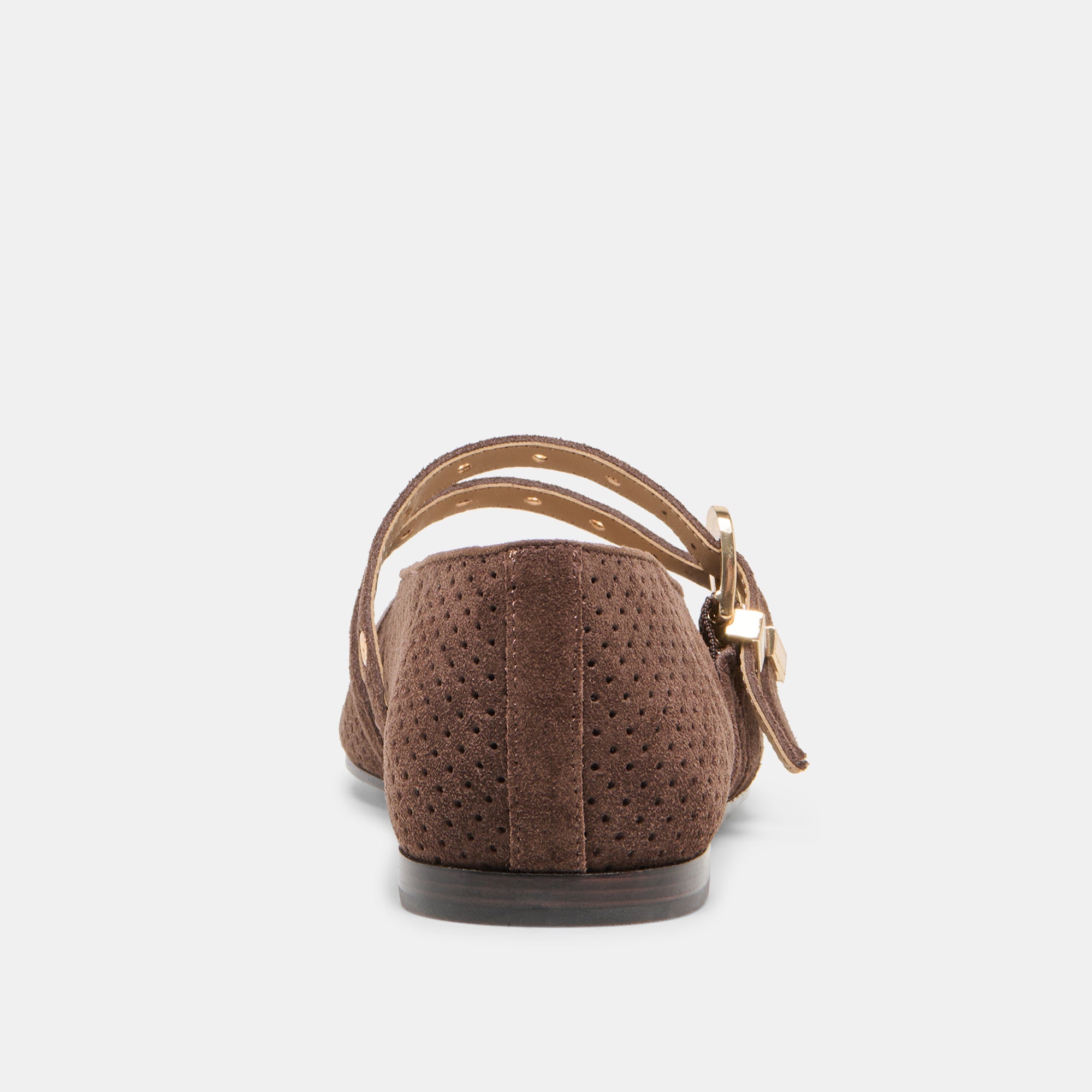 Baylee Grommet Dk Brown Perforated Suede Ballet Flats / Dolce Vita