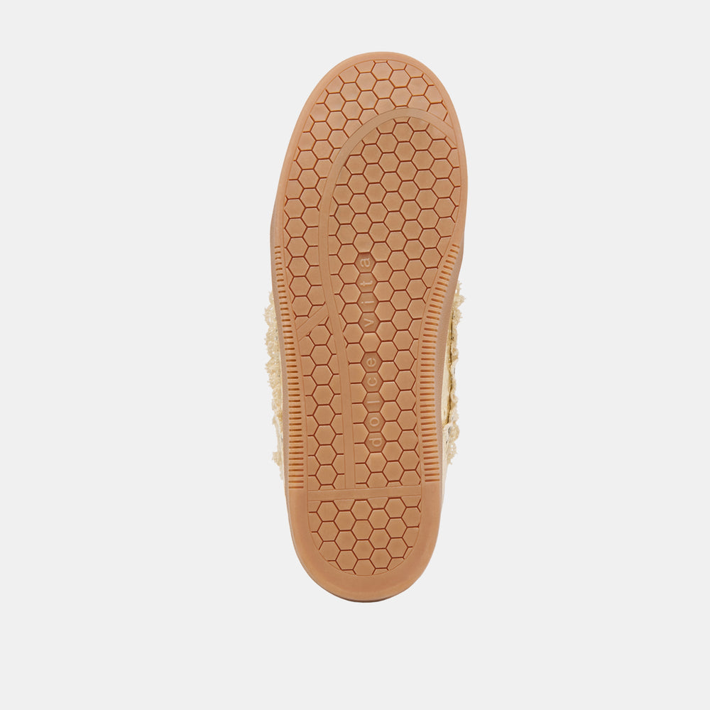 Notice Lace Platinum Distressed Leather Sneakers / Dolce Vita