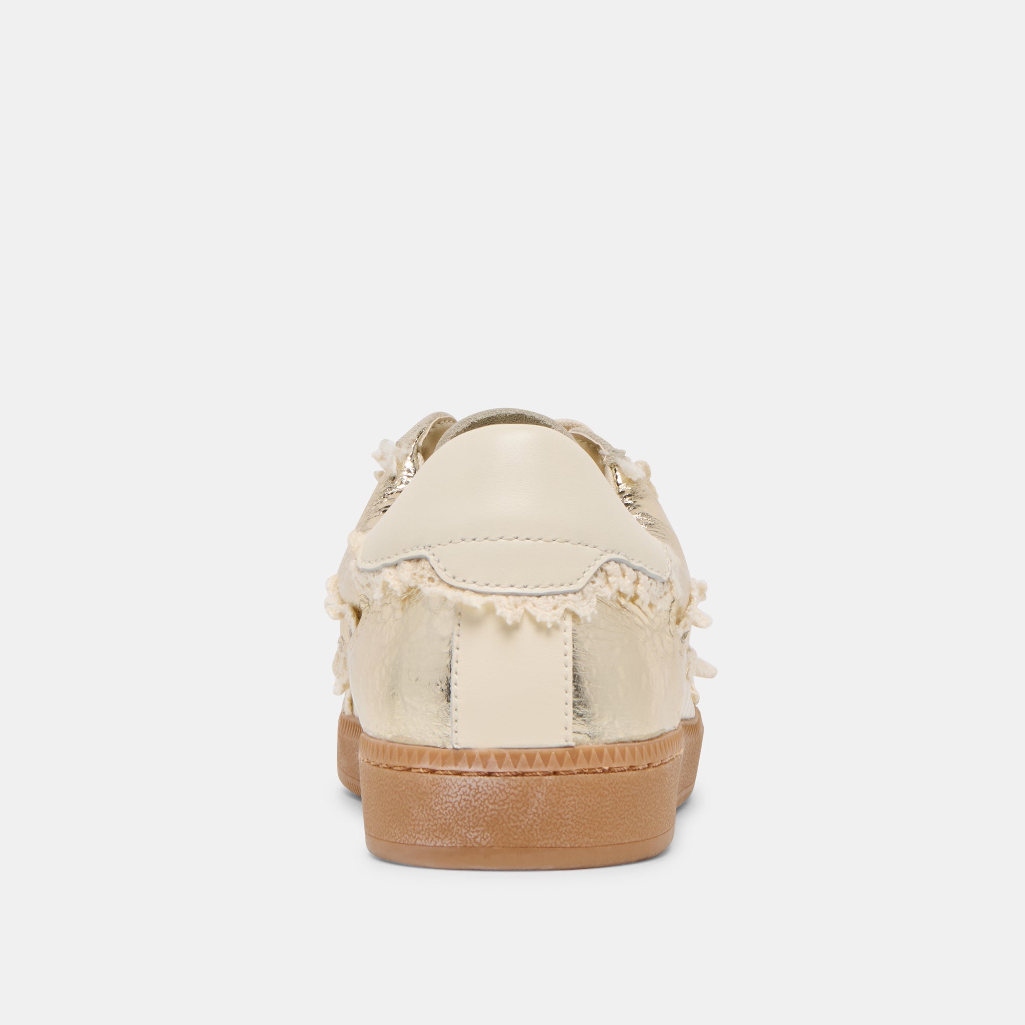 Notice Lace Platinum Distressed Leather Sneakers / Dolce Vita