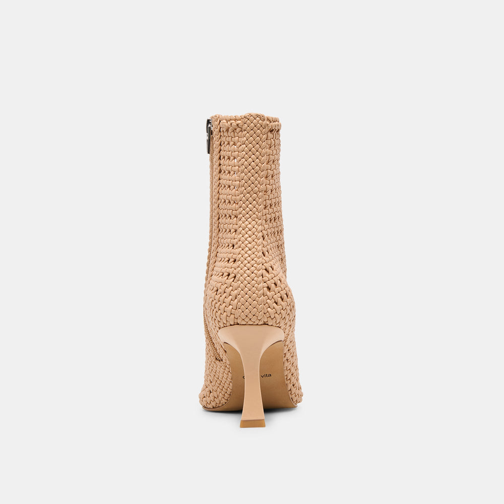 Embry Lt Tan Woven Stella Booties / Dolce Vita
