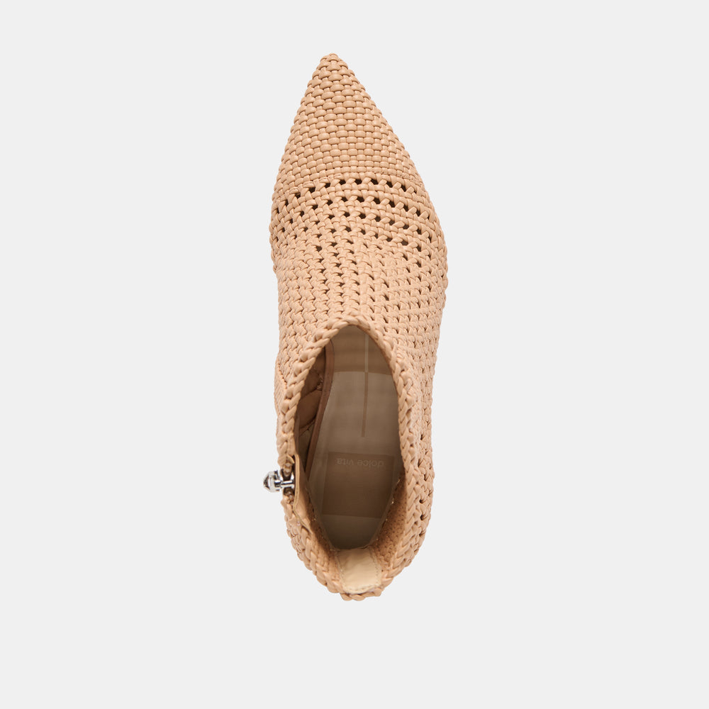 Embry Lt Tan Woven Stella Booties / Dolce Vita
