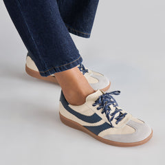 Merit White Navy Leather Sneakers / Dolce Vita