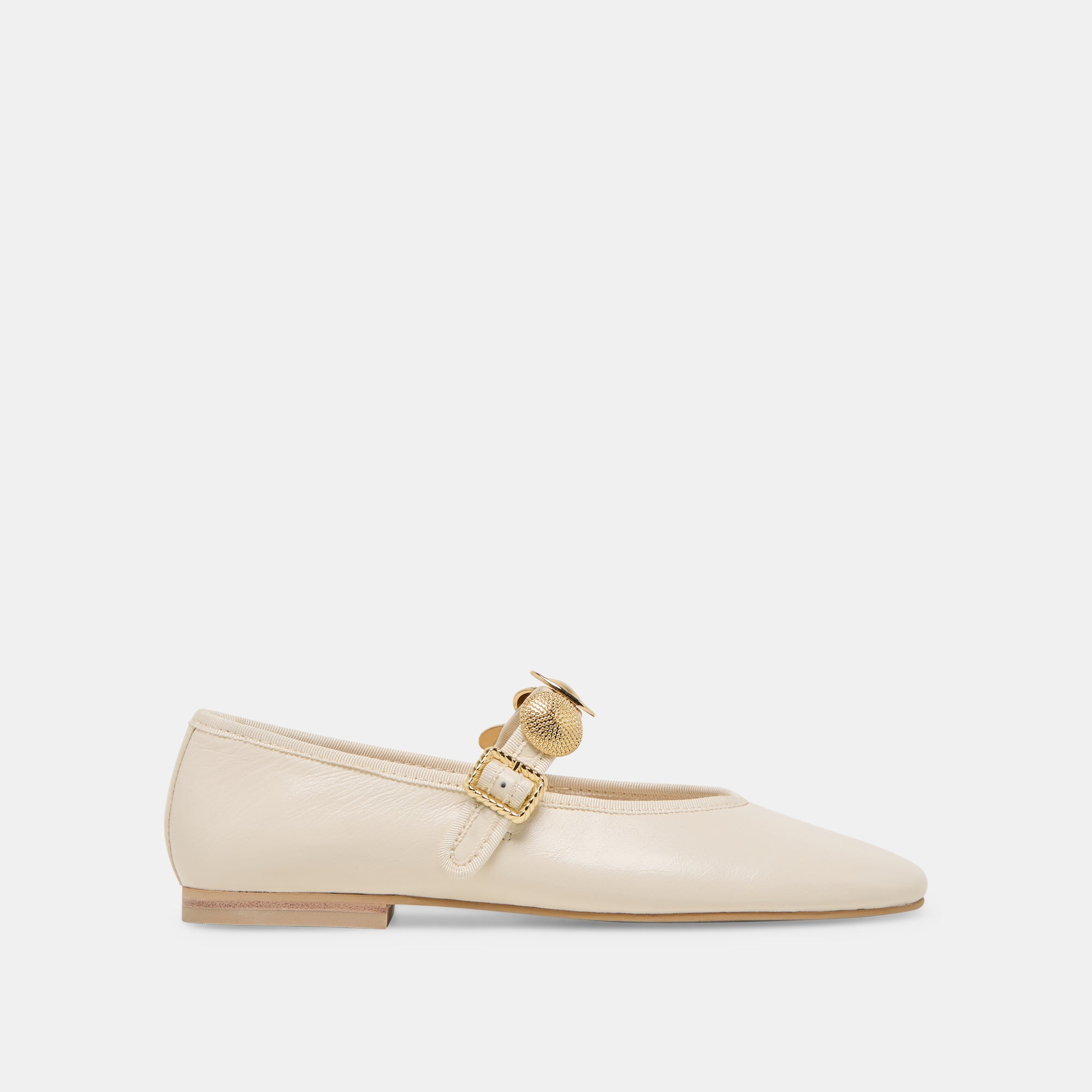 Relan Off White Leather Ballet Flats / Dolce Vita