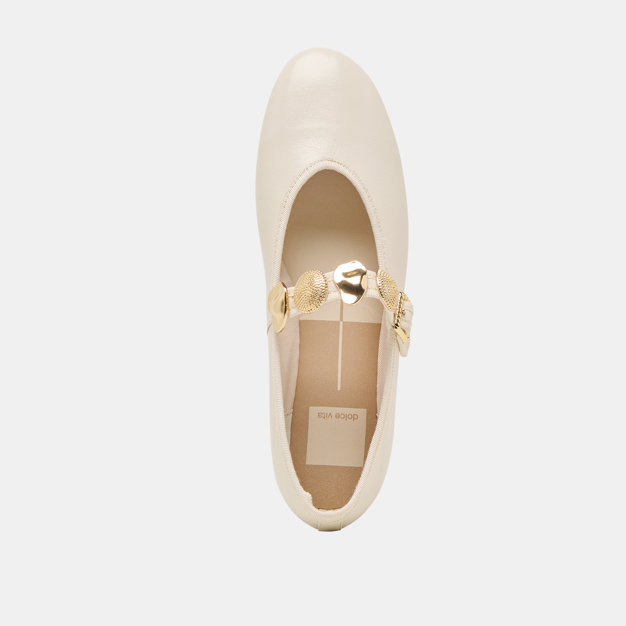Relan Off White Leather Ballet Flats / Dolce Vita