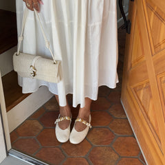 Relan Off White Leather Ballet Flats / Dolce Vita