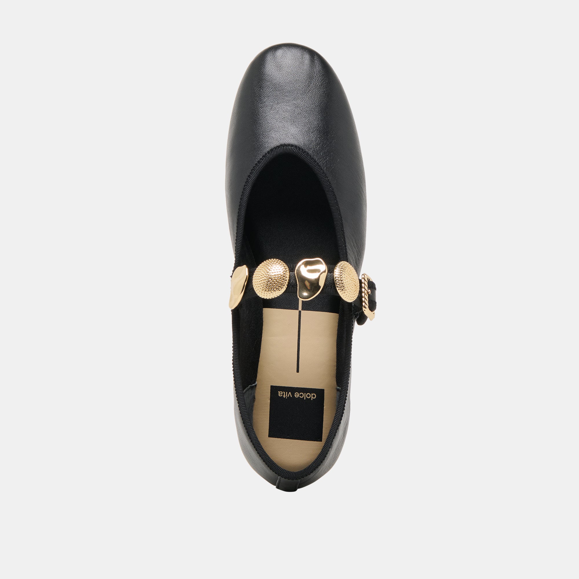 Relan Black Leather Ballet Flats / Dolce Vita
