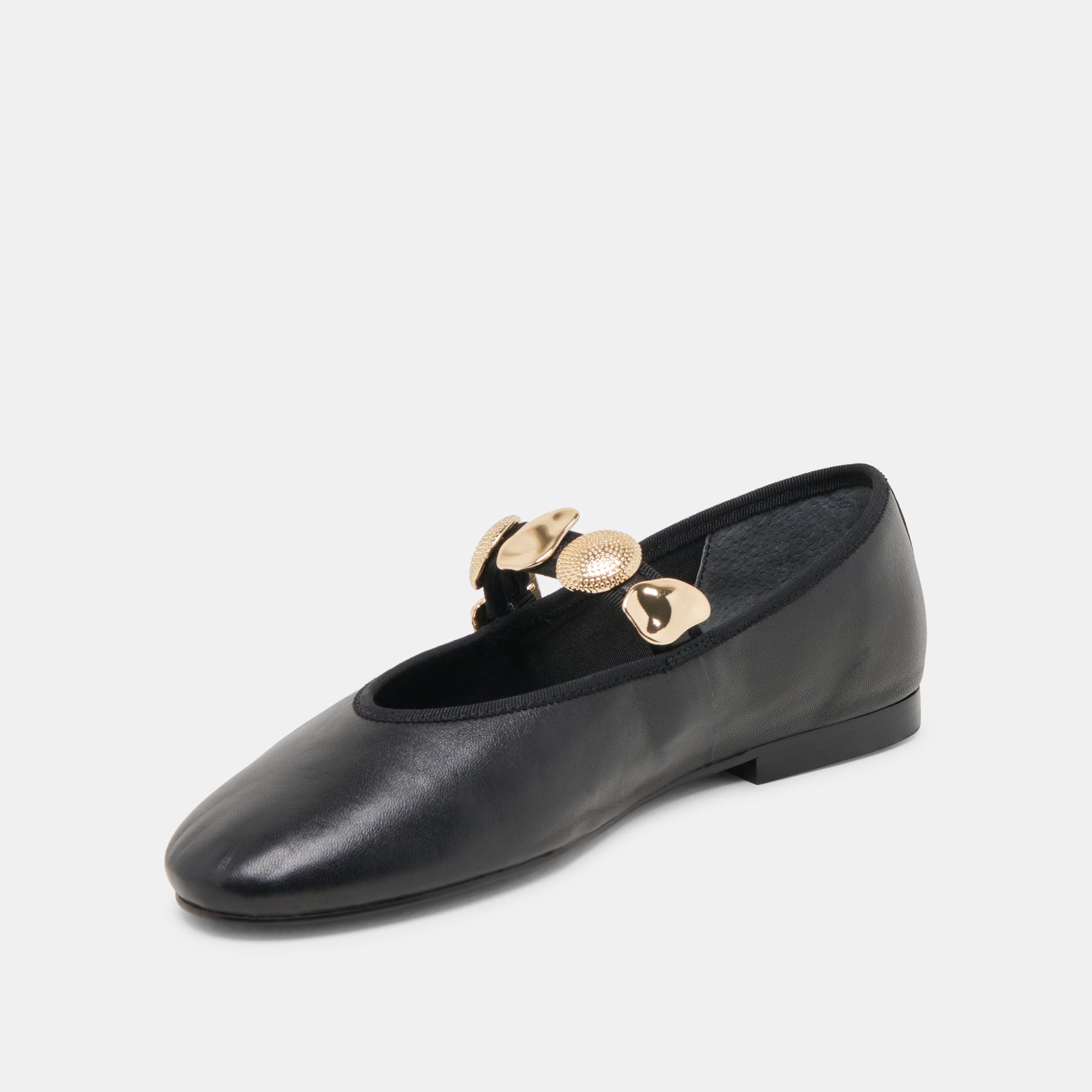 Relan Black Leather Ballet Flats / Dolce Vita