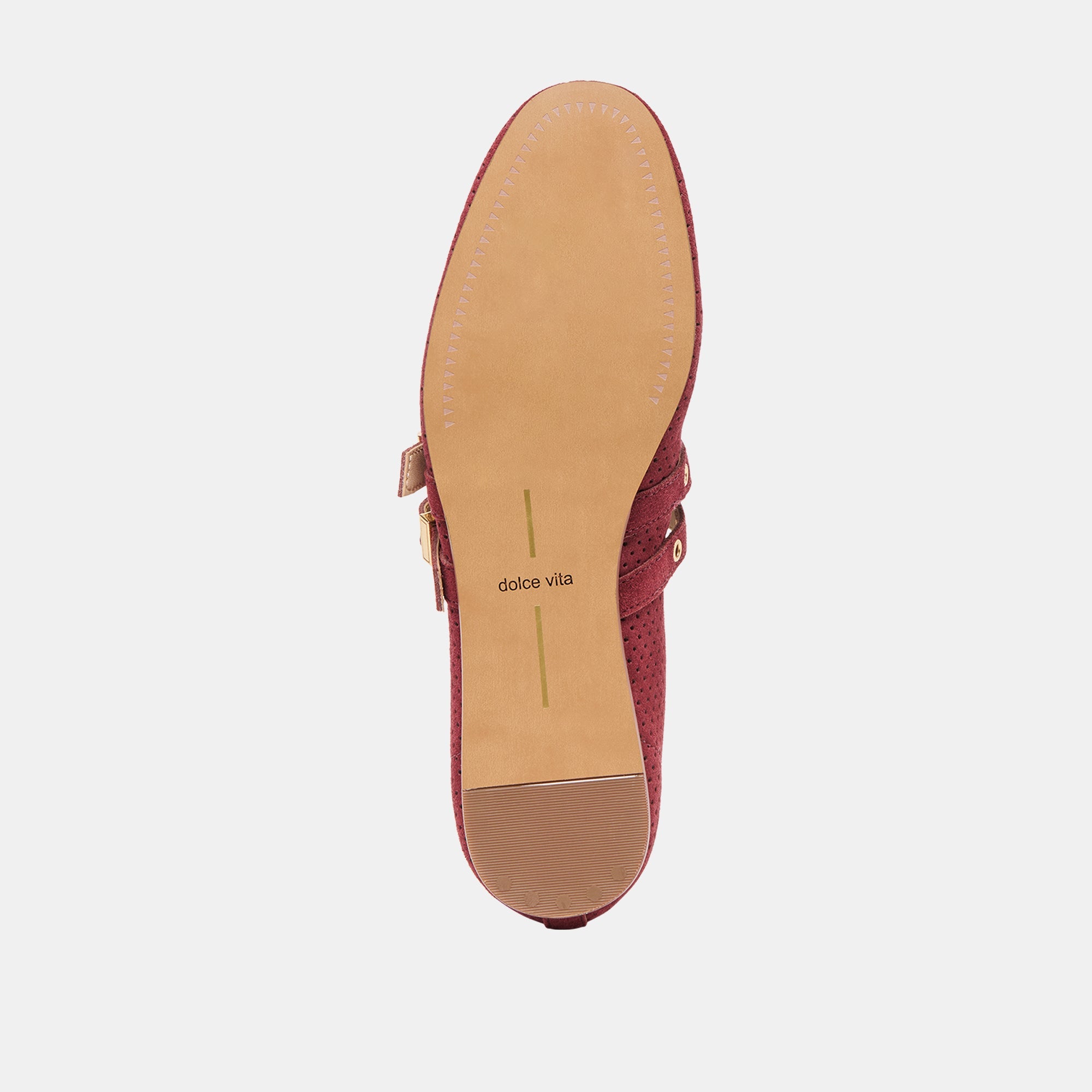 Baylee Grommet Oxblood Perforated Suede Ballet Flats / Dolce Vita