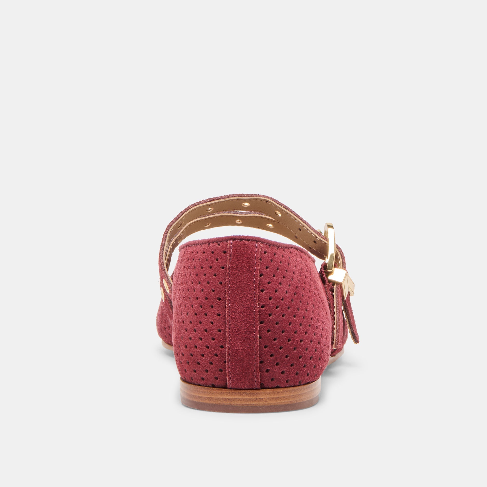 Baylee Grommet Oxblood Perforated Suede Ballet Flats / Dolce Vita