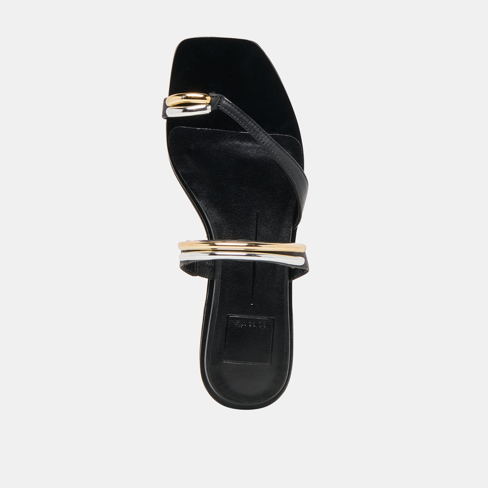 Tarina Black Leather Sandals / Dolce Vita