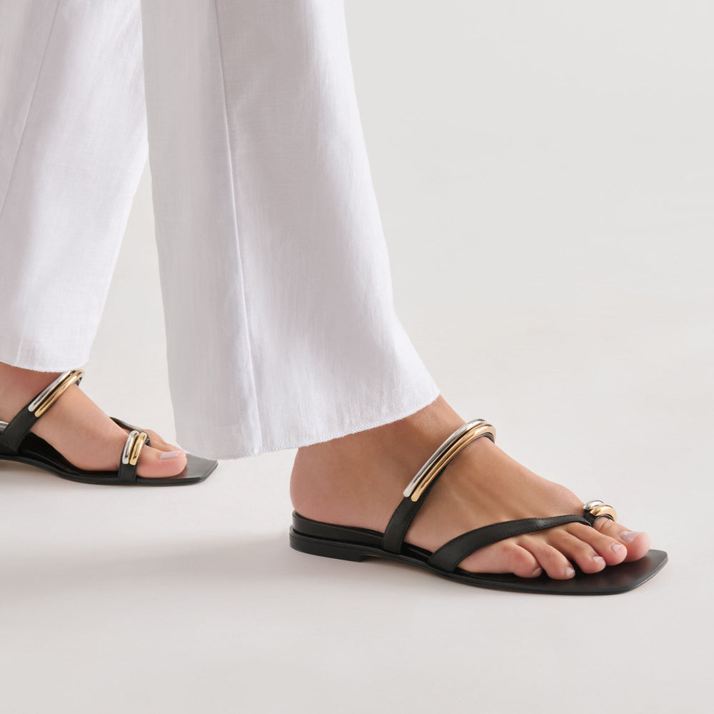Tarina Black Leather Sandals / Dolce Vita