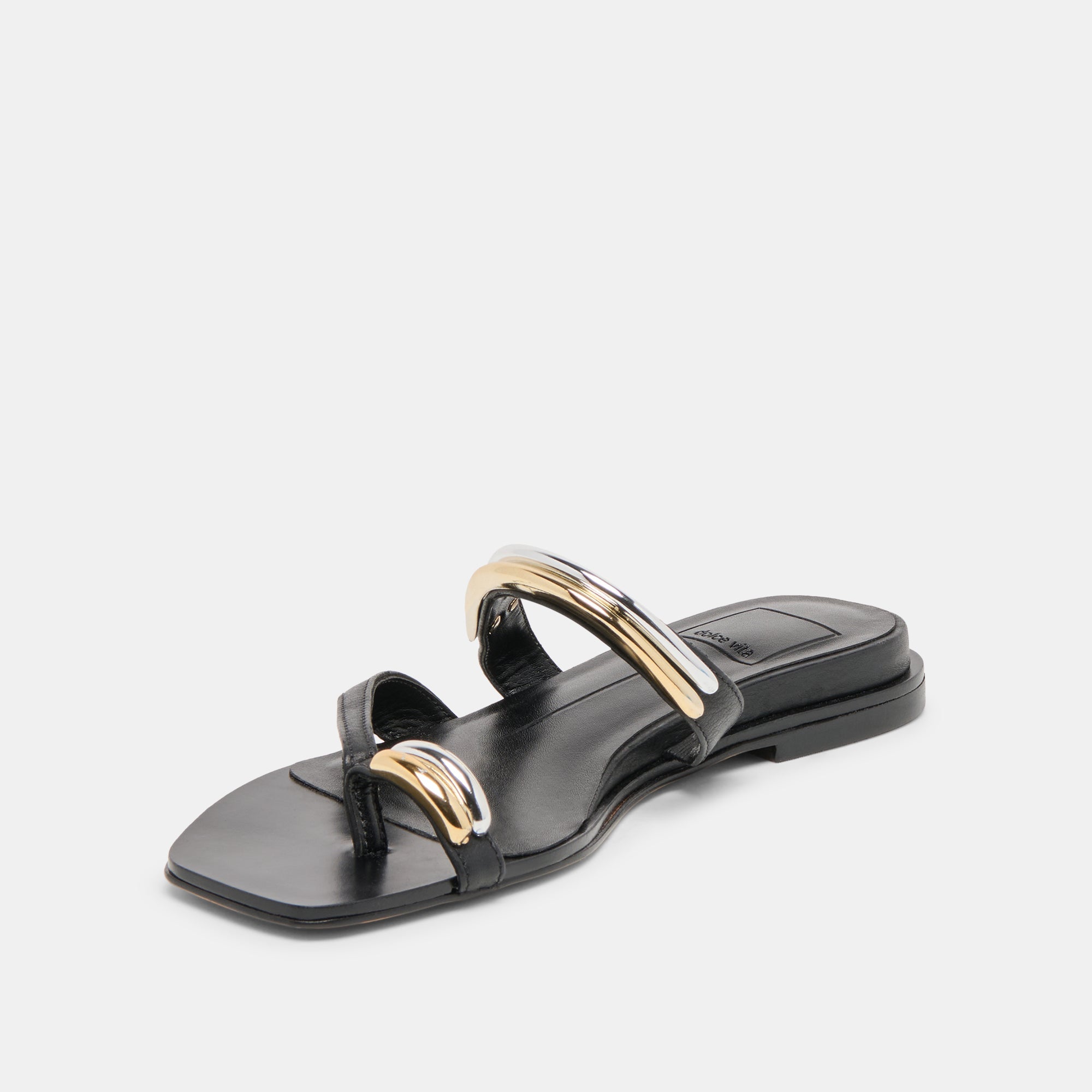 Tarina Black Leather Sandals / Dolce Vita